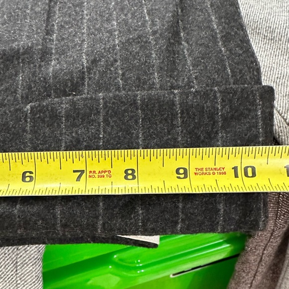 Banana Republic NWOT Martin Wool Cashmere Charcoal Striped Slacks Trousers Pants - Picture 8 of 16